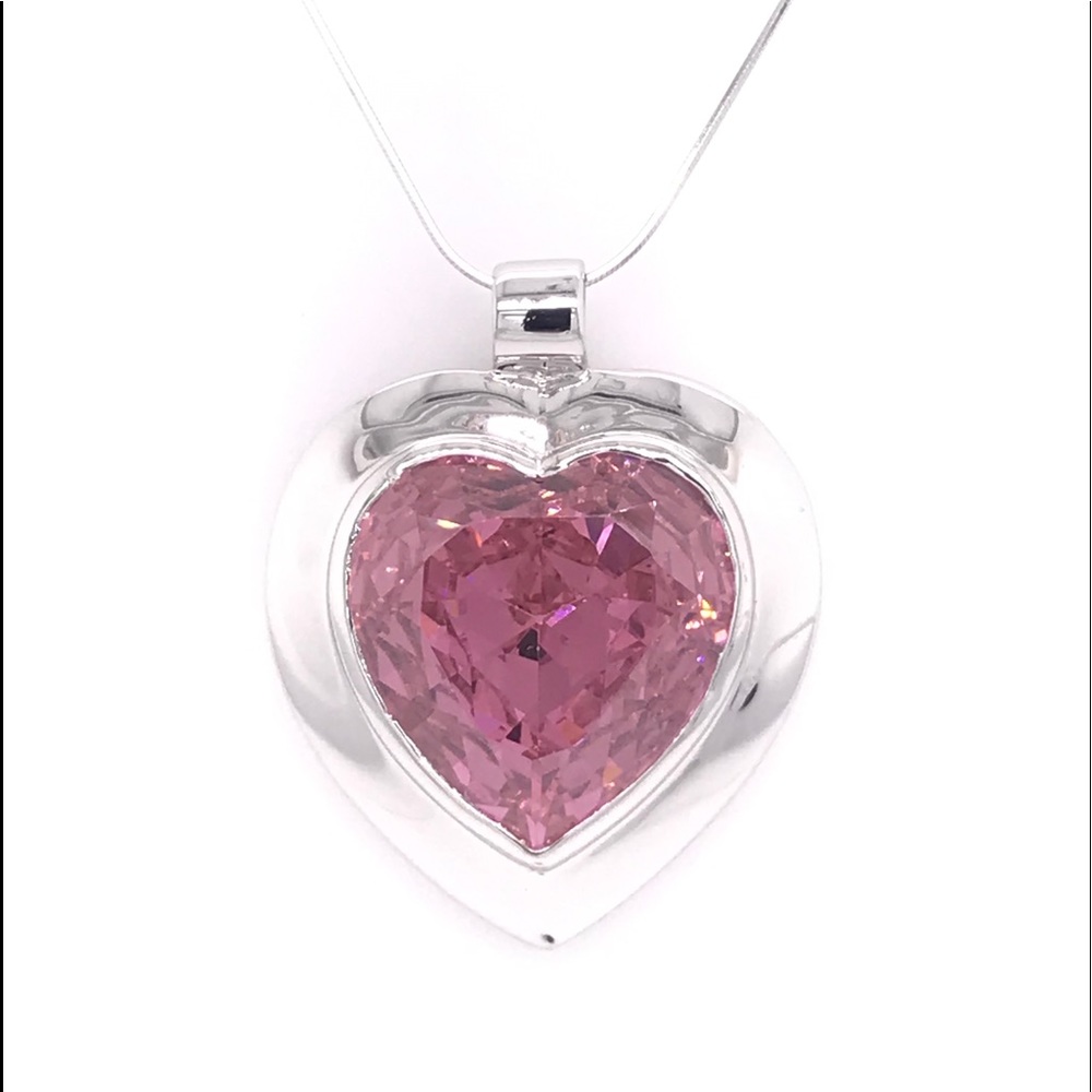 Gorgeous Dazzling Pink Heart Pendant